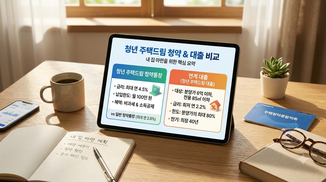 일반 주택청약종합저축 대비 금리 및 당첨 후 2%대 저리 전용 주담대 혜택 비교